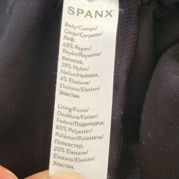 Spanx The Perfect Black Pant Back Seam Skinny Pants Medium petite compression - Picture 9 of 12